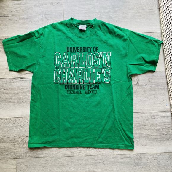 Vtg Carlos Charlies Senor Frog T-Shirt Mens XL University Drinking Team 90s - Picture 1 of 5